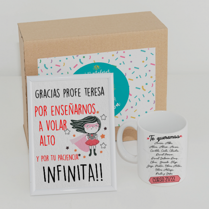 Pack Regalo L Mina Y Taza Personalizadas El Cerebro De Nuestra O Profe