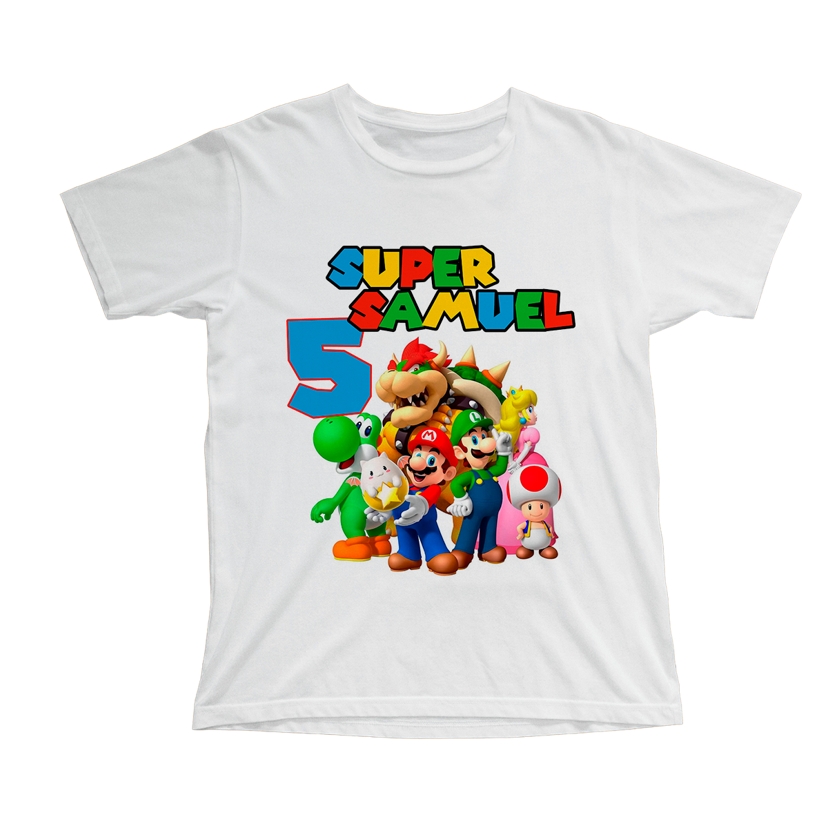 Tutor Brillante Granjero Camiseta cumpleaños Mario Bros, personalizable - Tú personalizas